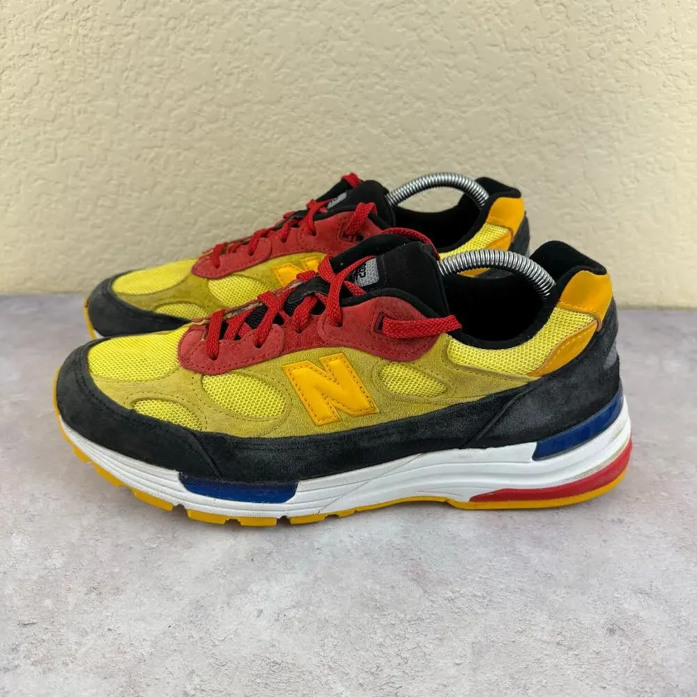 New Balance 992 Atomic Yellow Red Black Size 10 Made In USA M992DM